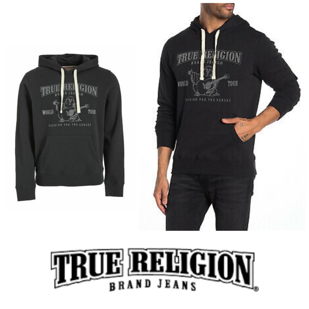 True Religion Buddha Long Sleeve Pullover Hoodie